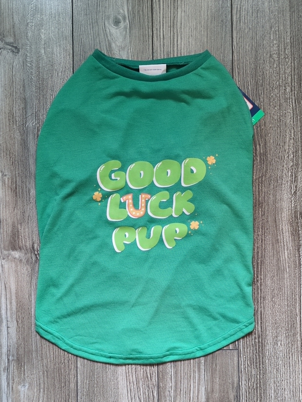 Top Paw Good Luck Pup St. Patrick;s Day Green Dog Shirt L